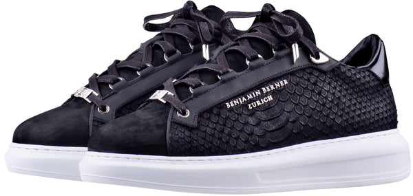 BNJ ACHILLE BLACK PYTHON CUT NUBUCK