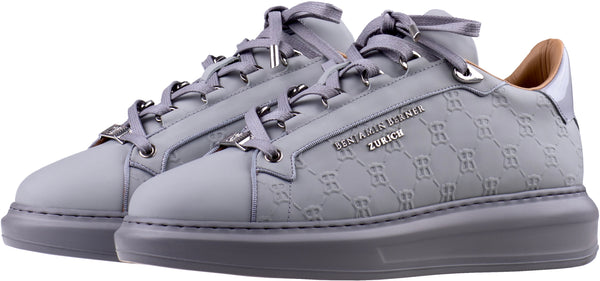 BNJ ACHILLE ICE GREY MONOGRAM EMBOSSED MATT NAPPA