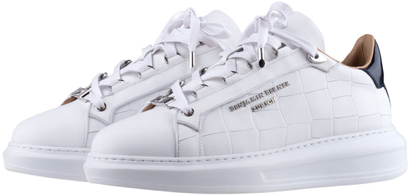 BNJ ACHILLE ALL WHITE MATT CROCODILE