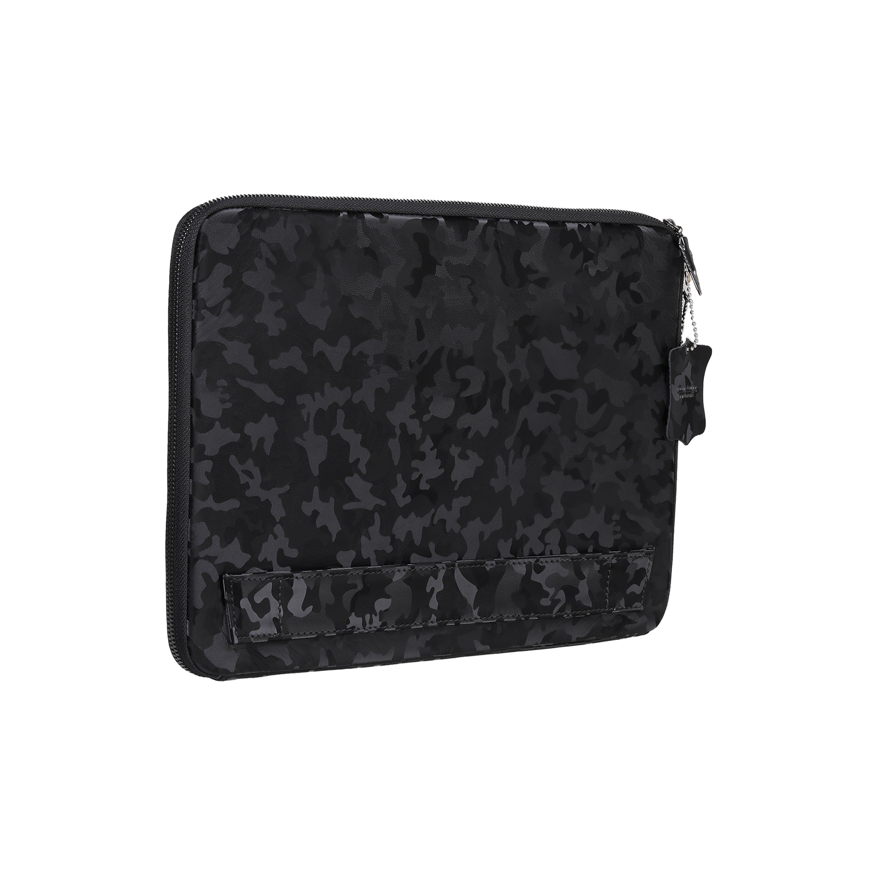 BNJ TABLET LAPTOP SLEEVE BAG BLACK REFLECTIVE CAMOUFLAGE CALFSKIN